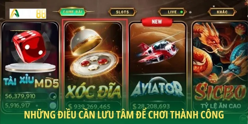 Những điều cần lưu tâm để chơi thành công
